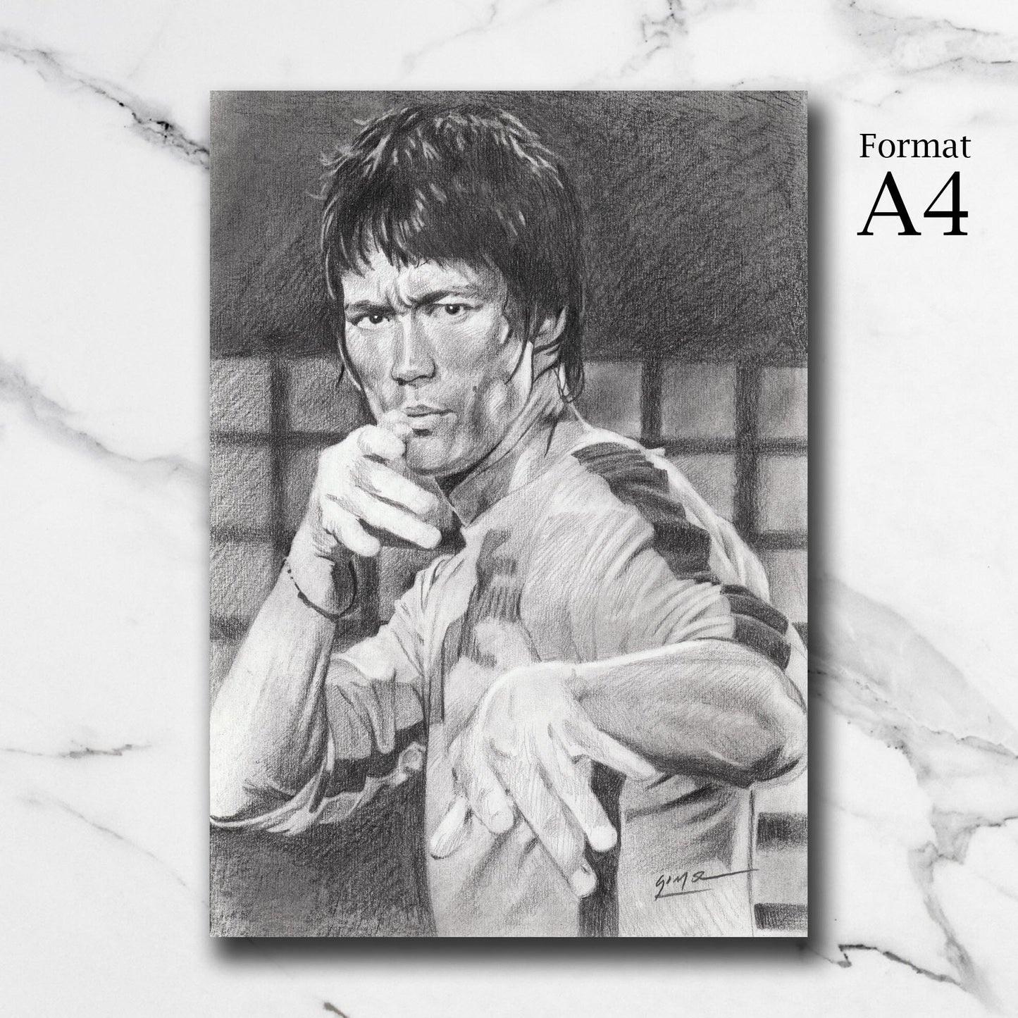 Dessin original - Bruce Lee (Le Jeu de la mort)