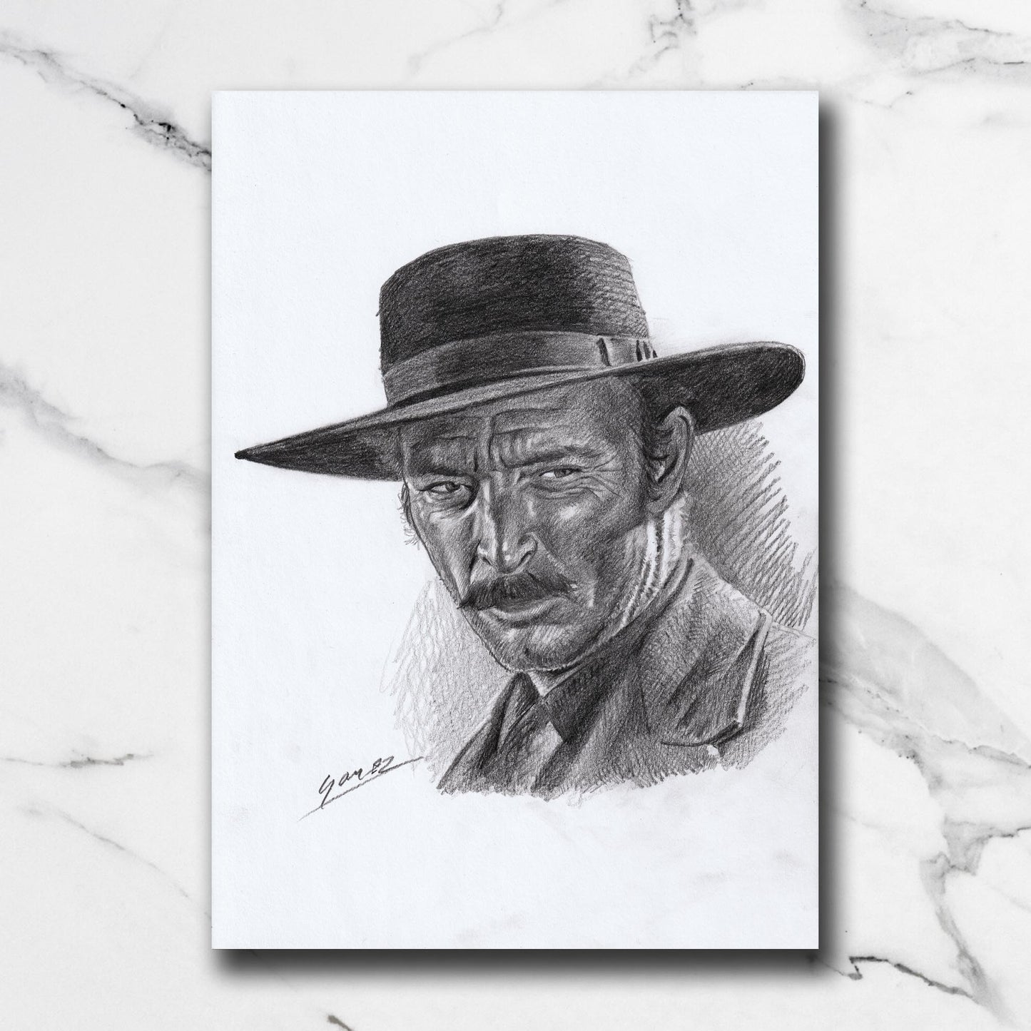Dessin original - Lee Van Cleef (Le Bon, la Brute et le Truand)