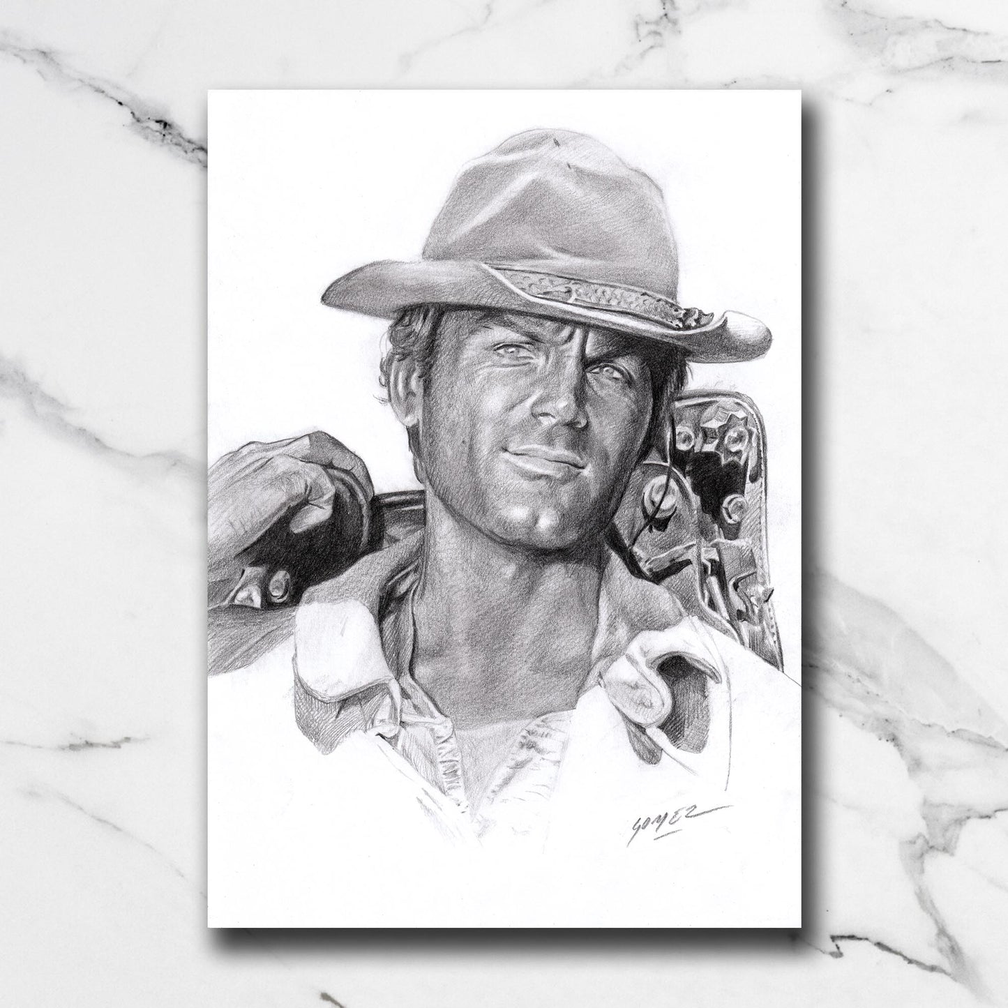 Dessin original Terence Hill – Mon nom est Personne