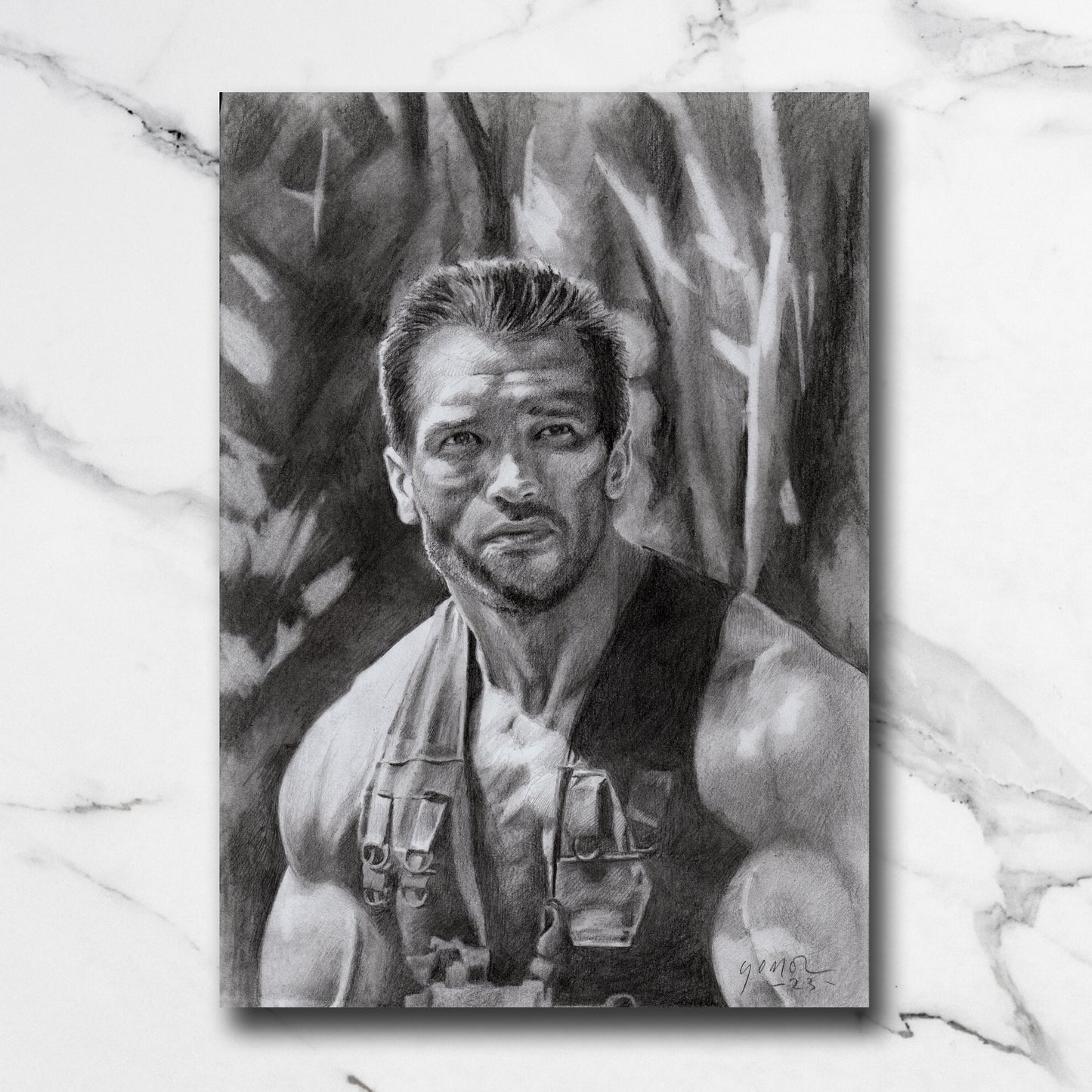 Dessin original - Arnold Schwarzenegger ( Predator )