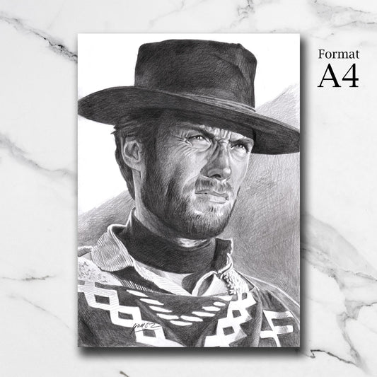 Dessin original - Clint Eastwood (Et pour quelques dollars de plus)