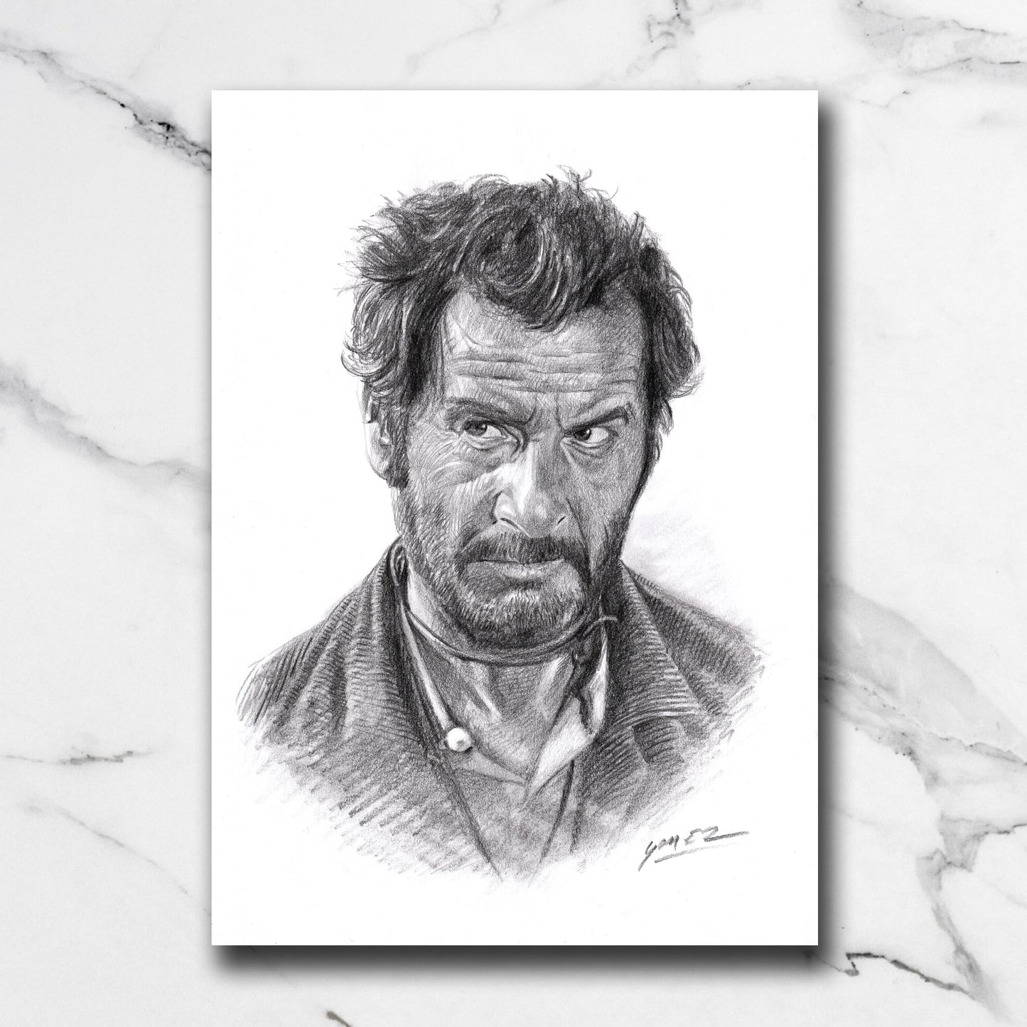 Dessin original - Eli Wallach (Le Bon, la Brute et le Truand)
