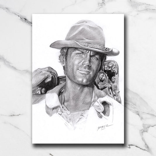 Dessin original Terence Hill – Mon nom est Personne