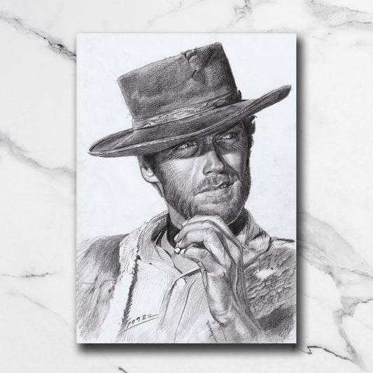 Dessin original – Clint Eastwood "Et pour quelques dollars de plus"