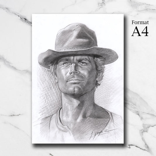 Dessin original Terence Hill – Mon nom est Personne